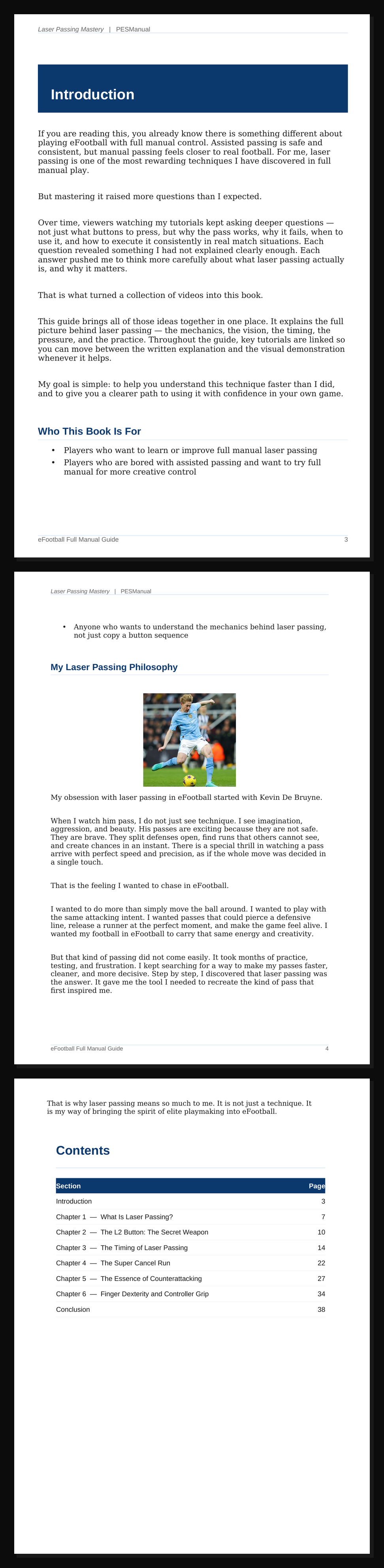 Preview of the Laser Passing ebook — introduction, philosophy section, and content index